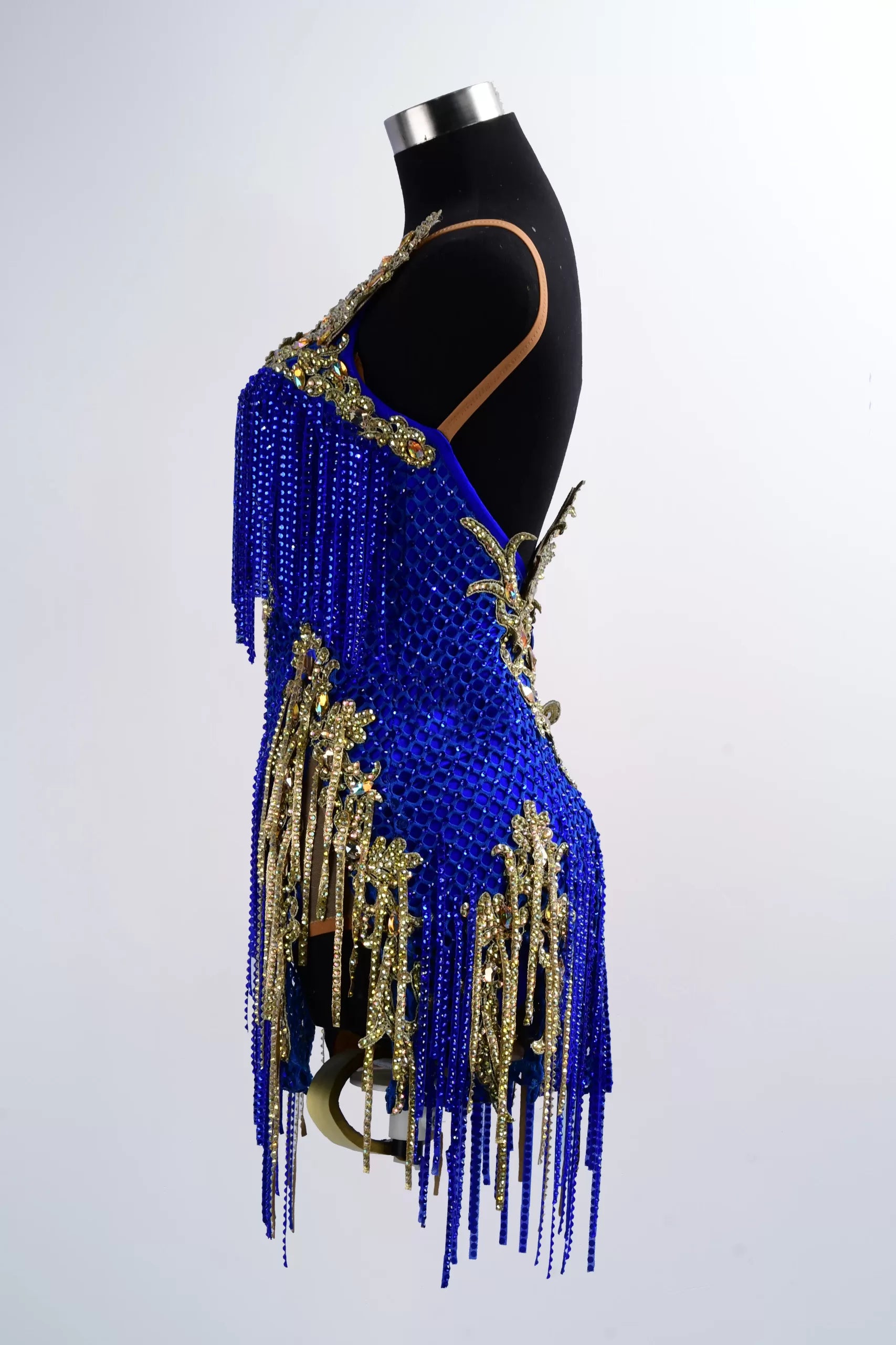 Stretch Net Ostrich Feather Latin Dance Competition Dress image 2