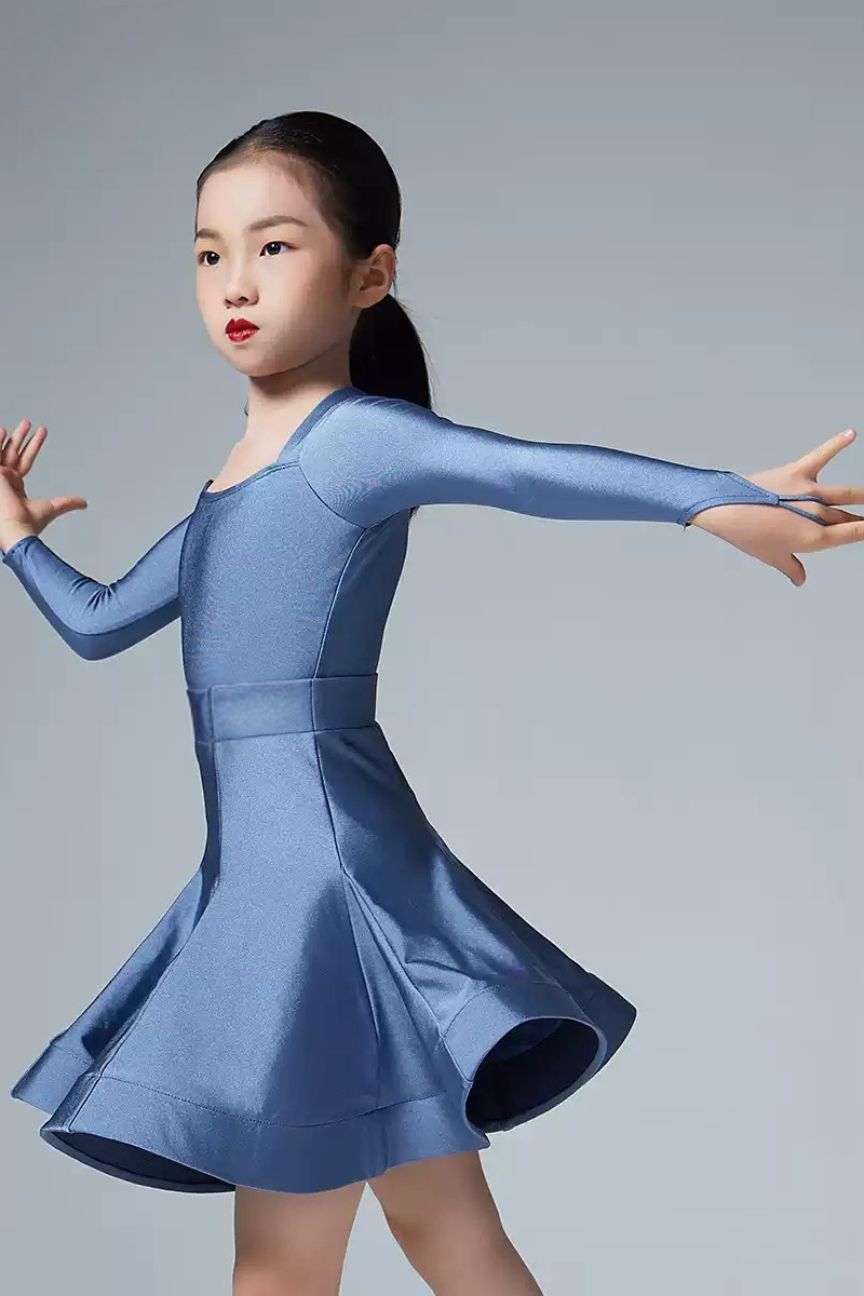 Standard children's female national standard Latin dance dress Customized Latin + Modern Three-piece Set Nylon Pearlesce image 0
