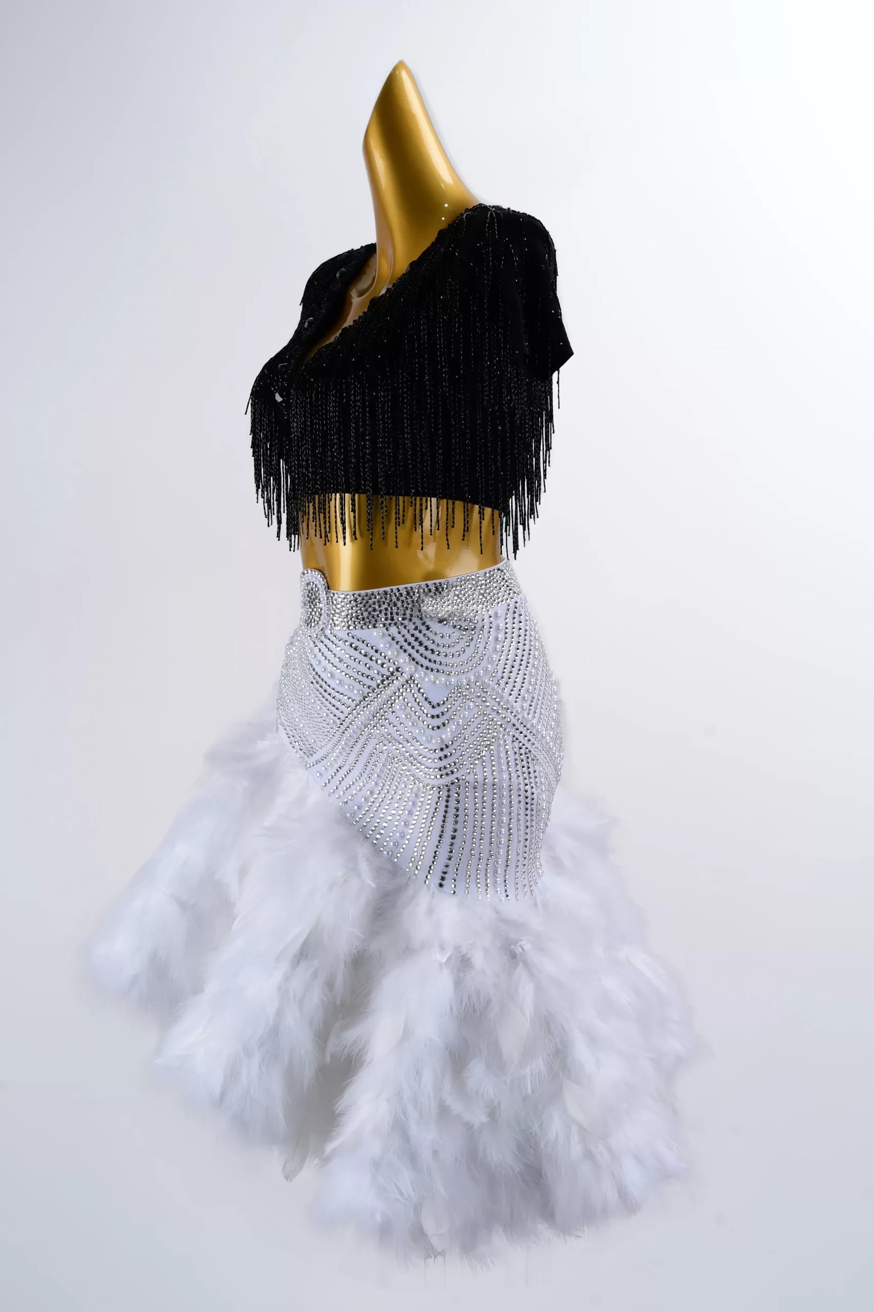 White Latin Dance Dress for Competition Performance image 3