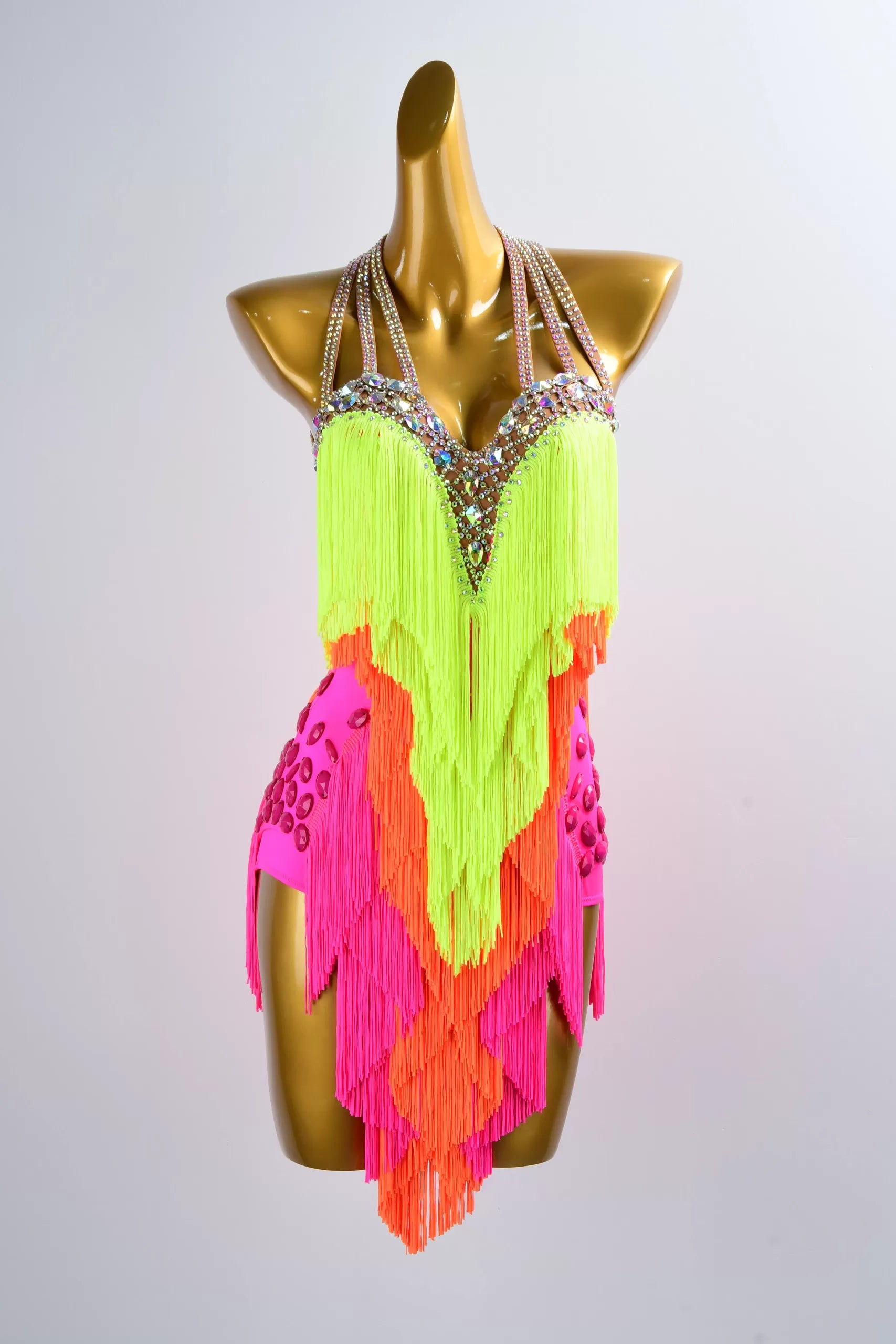 Neon Fusion Latin Fringe Dance Dress image 0