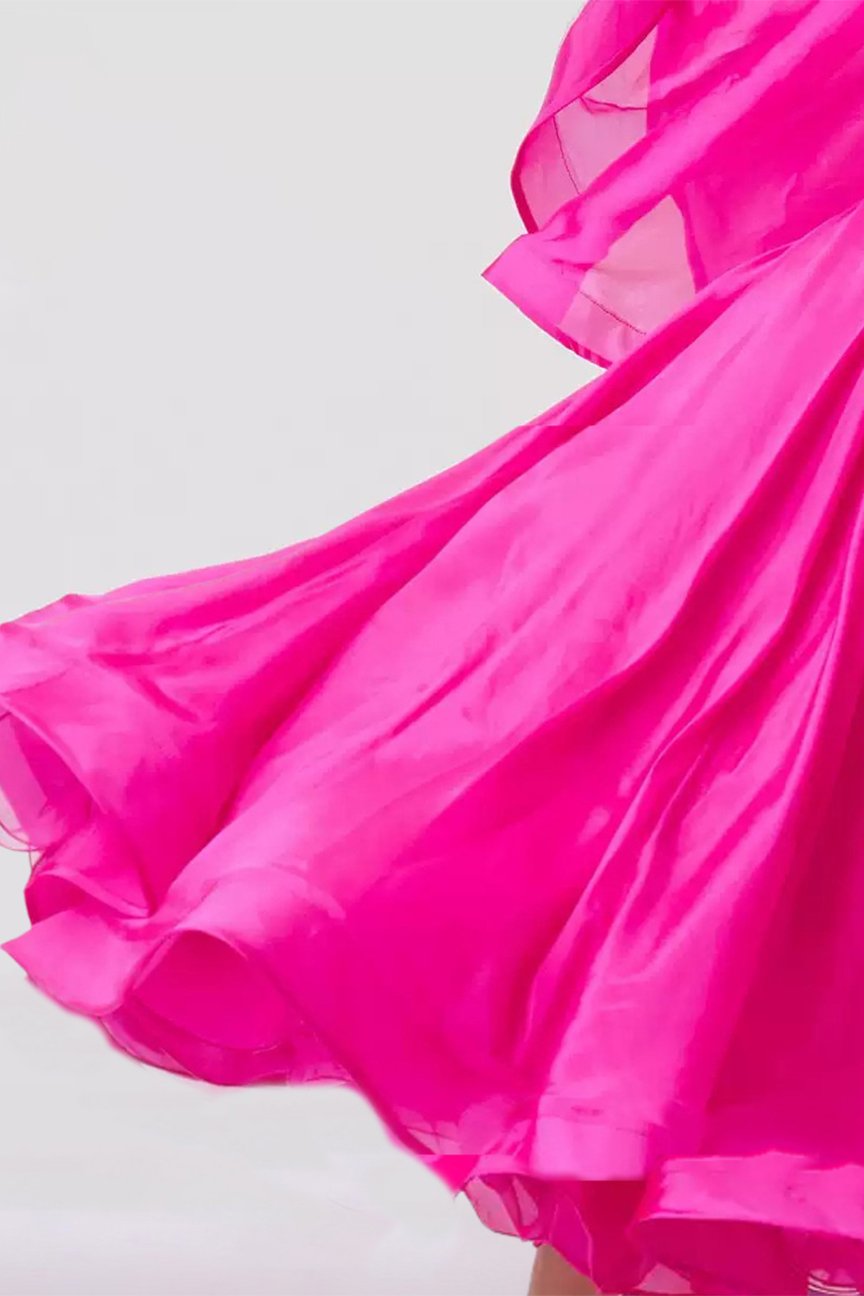 Bailebelle Fashion 24 new national standard modern dance performance costume waltz competition costume swing dress Pink image 2