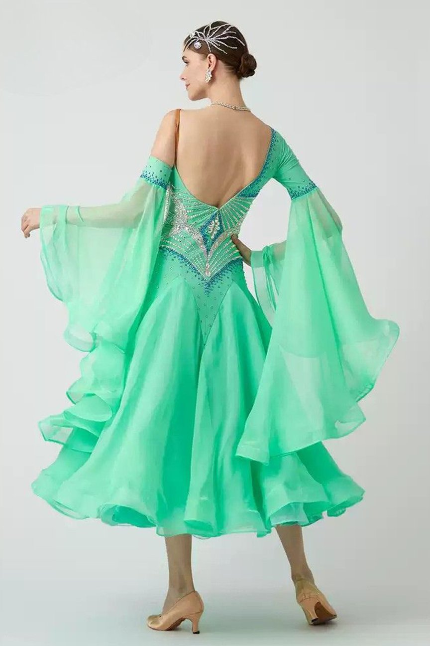 Bailebelle Fashion Modern dance costumes, ballroom dance performances, competition costumes Green image 1