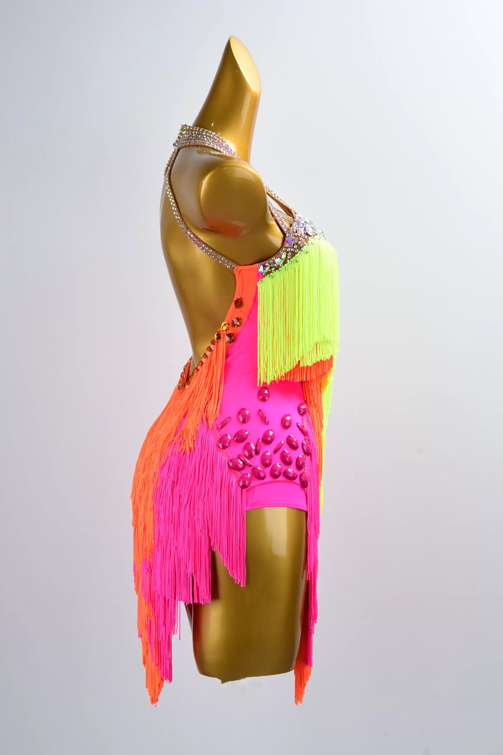 Neon Fusion Latin Fringe Dance Dress image 3