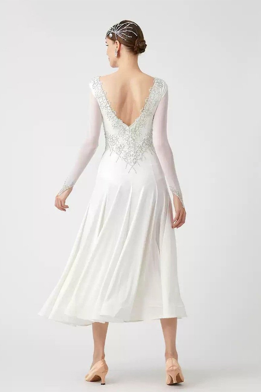 Bailebelle Fashion new national standard modern dance practice clothes ballroom dance waltz big swing dress White image 0