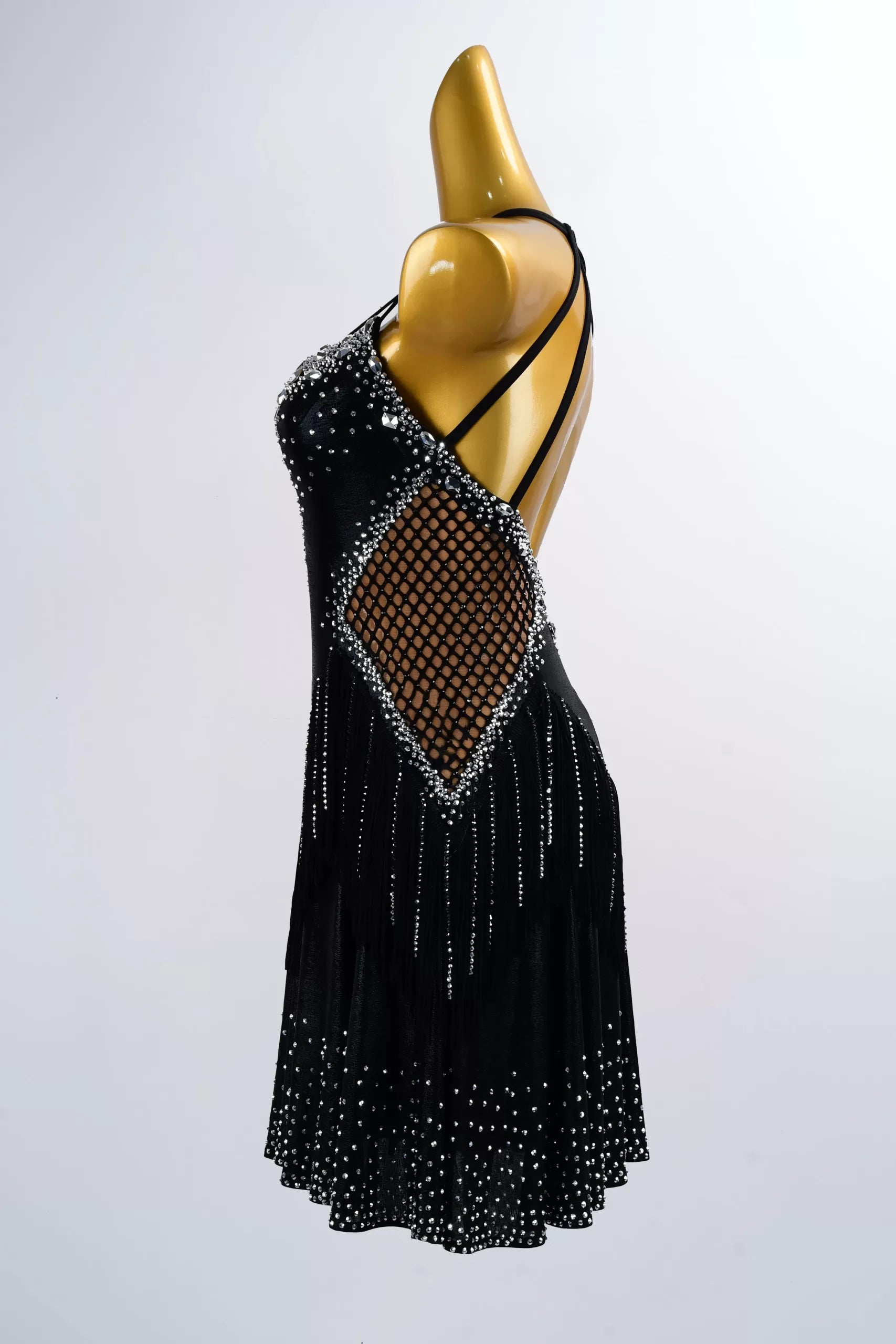 Black Latin Dance Dress Performance Women Short Skirt image 4