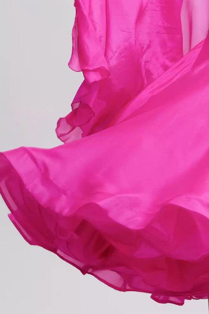 Bailebelle Fashion new national standard modern dance skirt competition costume performance costume ballroom dance dress Pink image 3