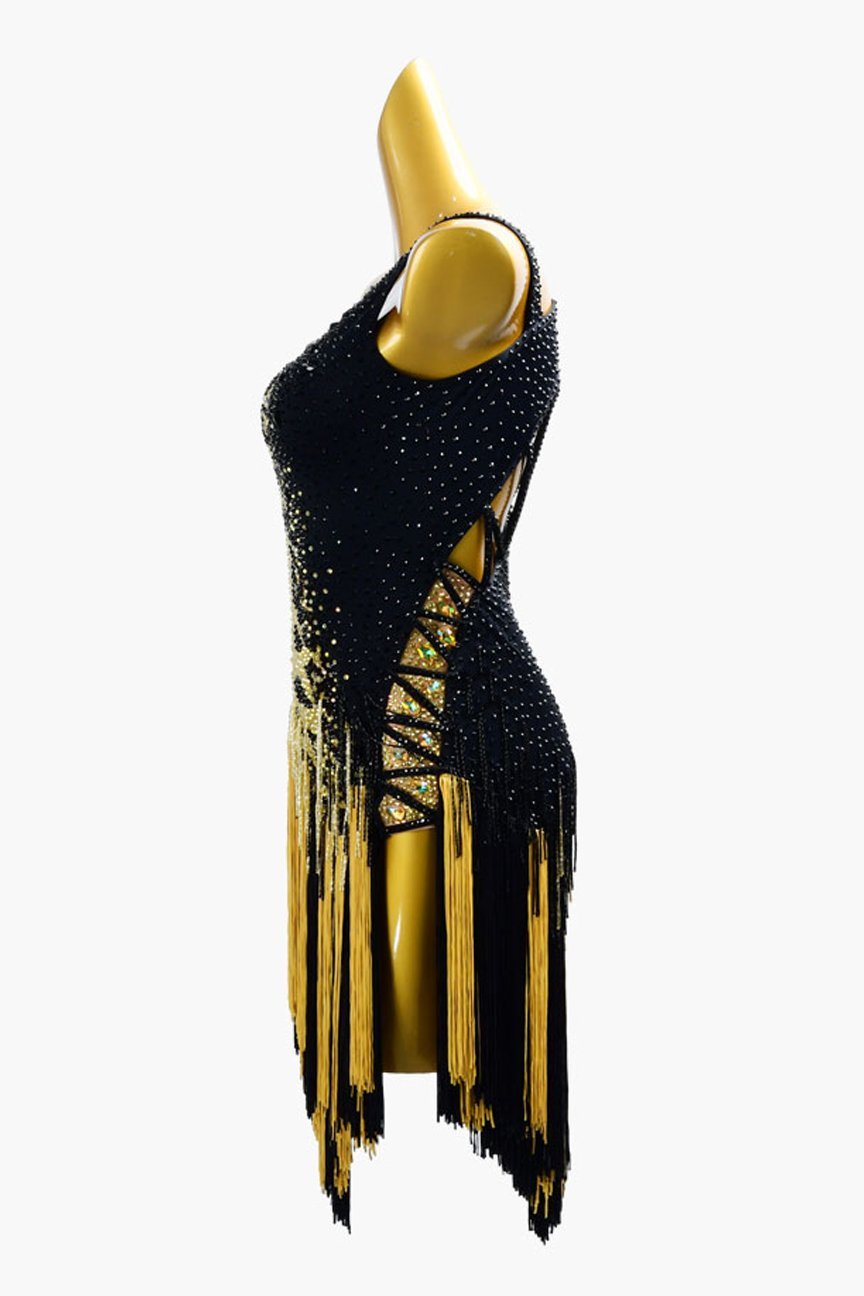 Gold Latin Dance Fringed Skirt image 3