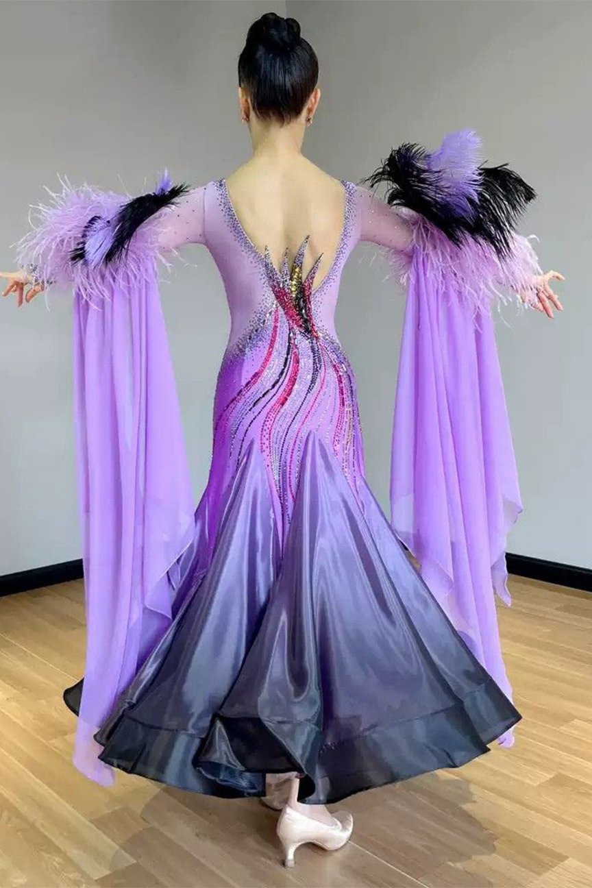 Bailebelle Fashion 25 years of British Blackpool competition professional national standard modern dance performance service Black, Purple image 1