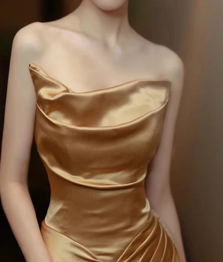 Bailebelle Fashion Gold Bridesmaid Dresses Off The Shoulder Sequins Floor Length Backless | Elegant Party Evening Prom Gown Mermaid Strapless Sequin Prom Gold image 8