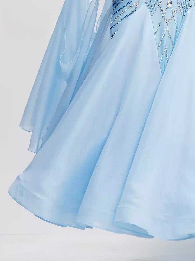 Bailebelle Fashion Modern dance performance costumes big swing skirt competition  Skyblue image 2