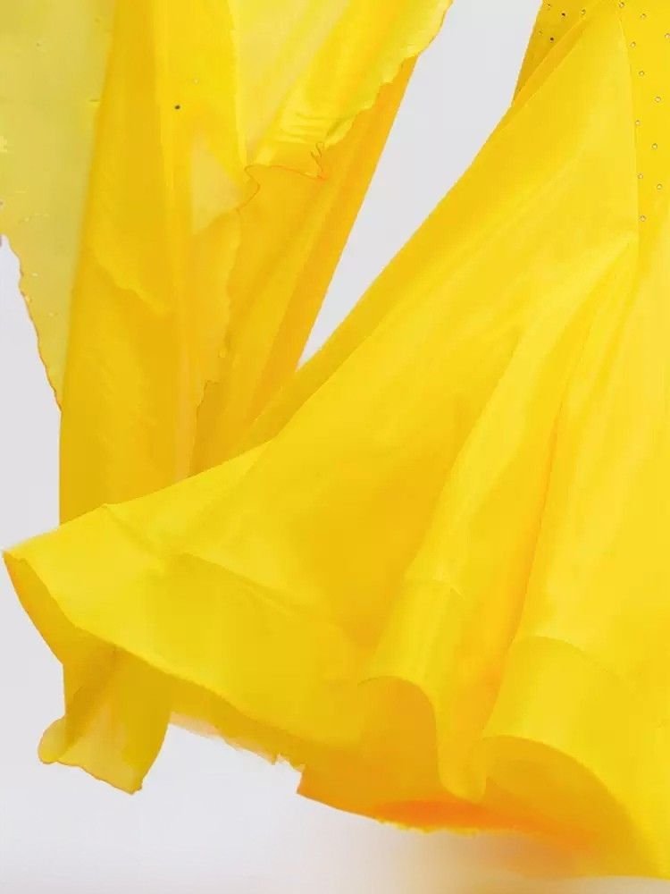 Bailebelle Fashion Professional custom national standard modern dance performance dress ballroom dance waltz dress Yellow image 4