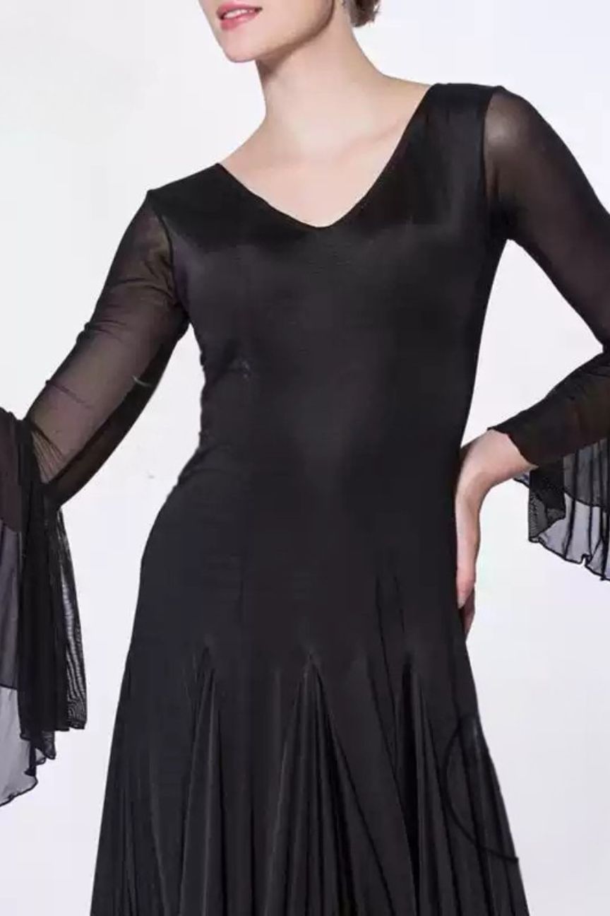 standard modern dance skirt social dress waltz professional custom practice long skirt image 0