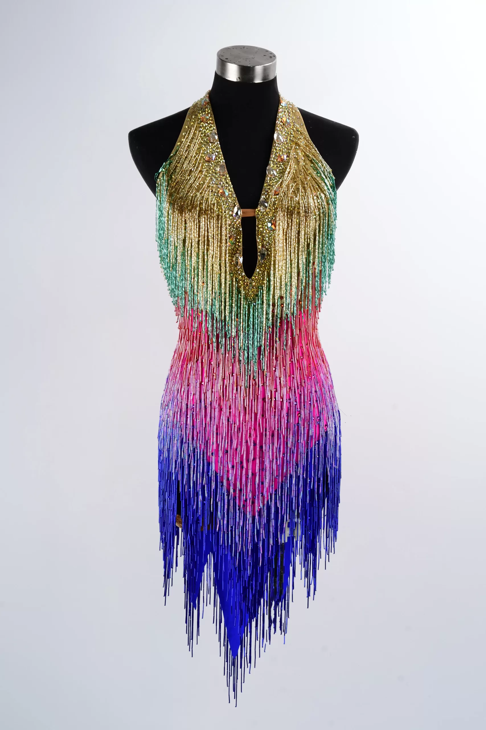 Beaded fringe Latin dress