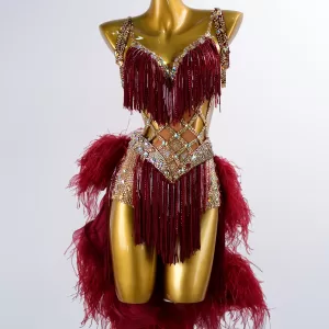 Red Latin ballroom dress