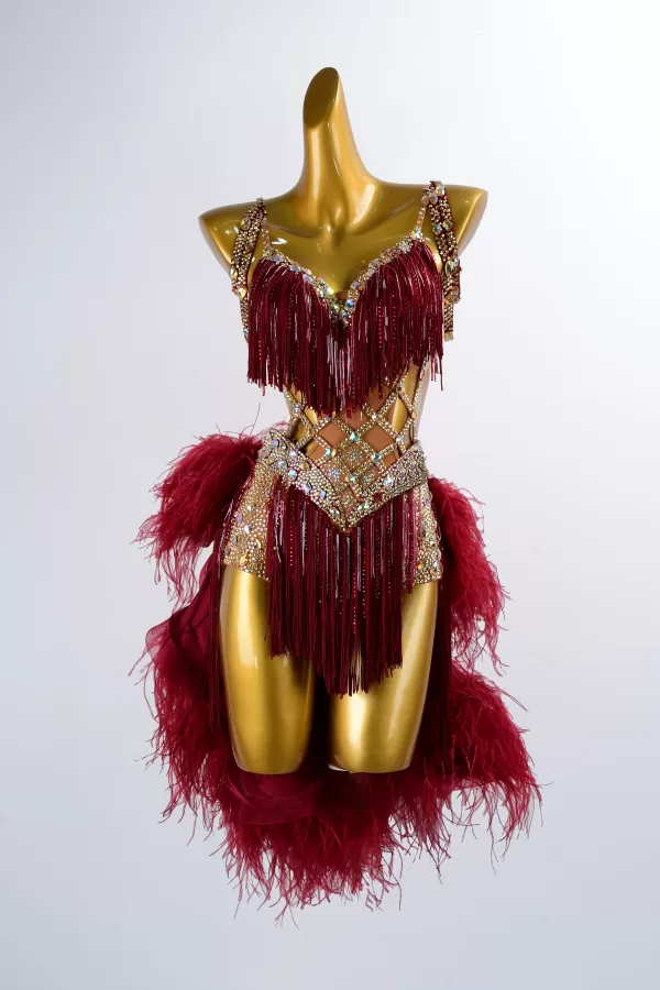 Red Latin ballroom dress