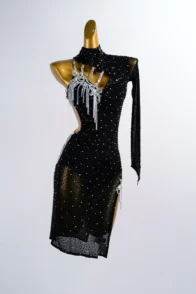 Strapless Latin Dance Dress – Ballroom Salsa Performance Costume