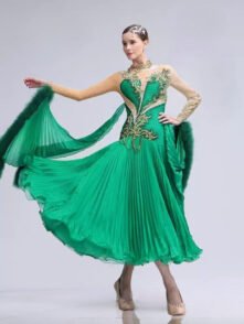 Bailebelle Fashion 2024 autumn new high end national standard modern dance performance dress flower dress custom Green